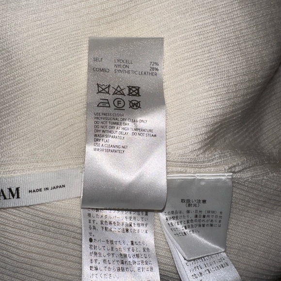 ADEAM Japan Intermix “Colette” ivory sweater ribbed swing dress w buckles M - Picture 7 of 8